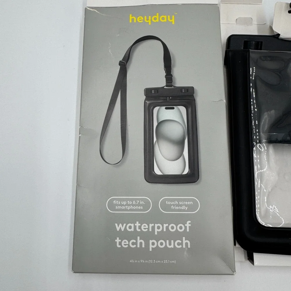 Heyday Waterproof Phone Pouch Case Fits 6.7in Touch Screen Black NEW open box